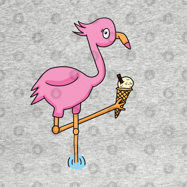 Flamingo with Ice-cream by Mamma Panda1